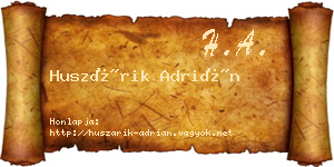 Huszárik Adrián névjegykártya